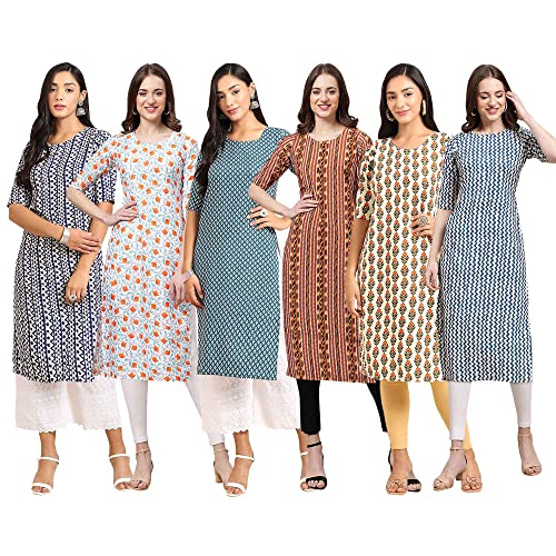 Image of Pinkmint Women's Crepe Digital Print Straight Kurta