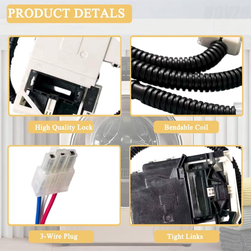 W11368616 W11670519 Washer Lid Lock Assembly Replacement for Whirlpool & may-tag MVW4505MW0, MVW4505MW1 Replaces AP7214714, W11368616, PD00085482, 4981394 Lid Lock Switch