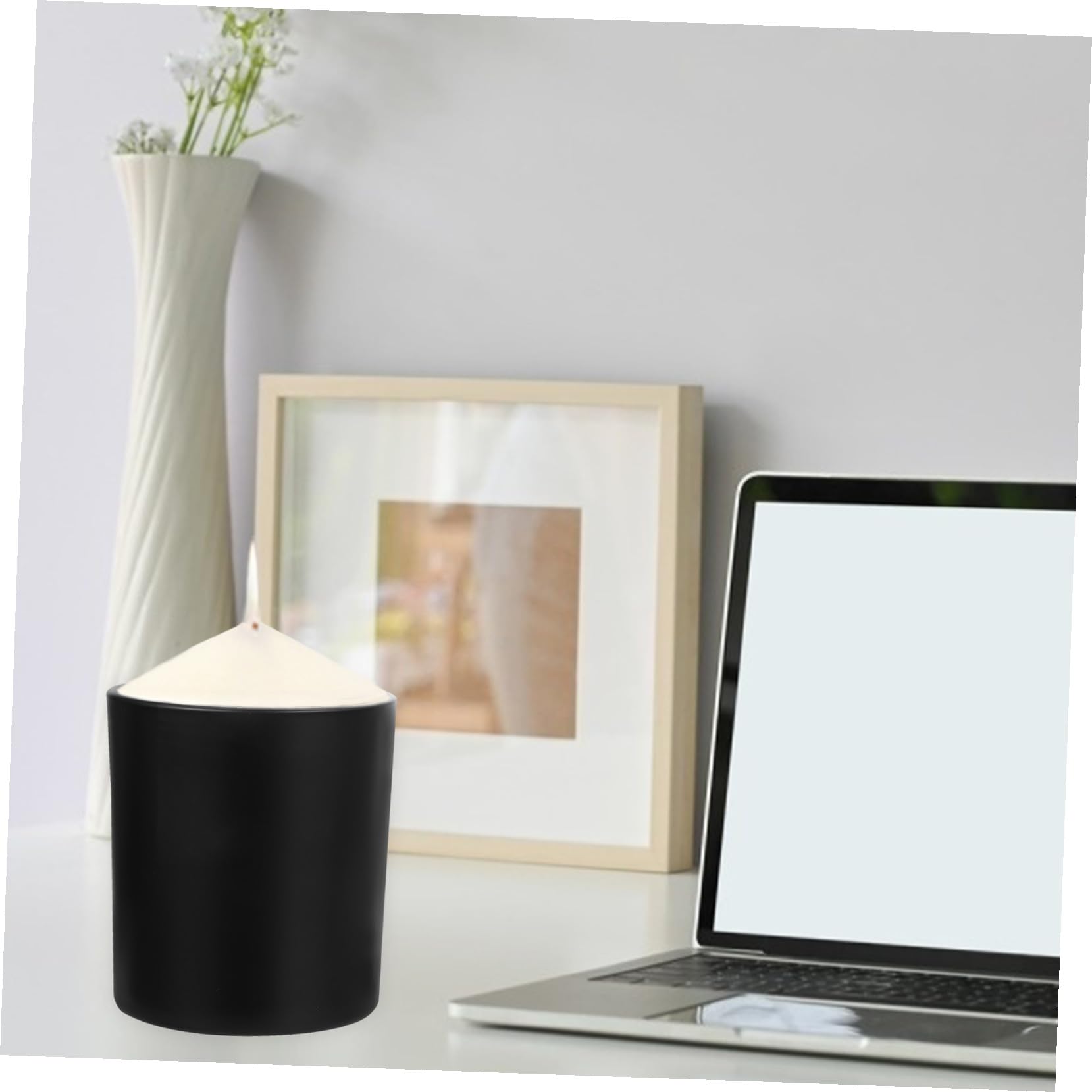 HAPINARY Aromakerzenglas aus Glas mit Deckel für Duftkerzen | Schwarz, Selbstgemacht Kerzendose für Selbstgemacht Candle Making und Büro, Schlichtes Design im 4 Stück-pack