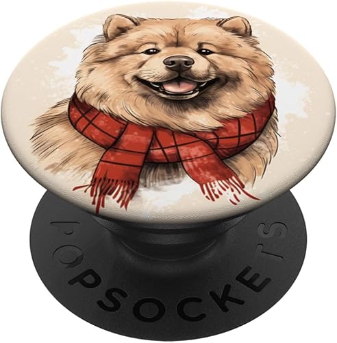 Chow Chow - Bufanda de Navidad con diseño de perro a cuadros PopSockets estándar PopGrip