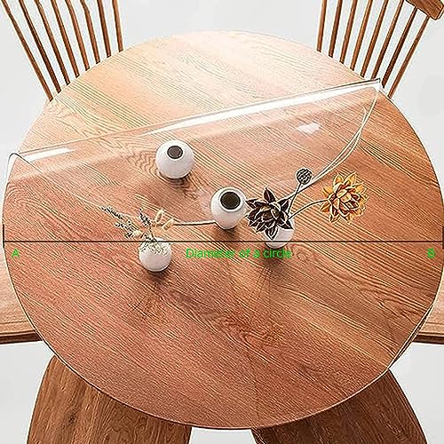 Protection table ronde PVC transparent 120cm imperméable - 5