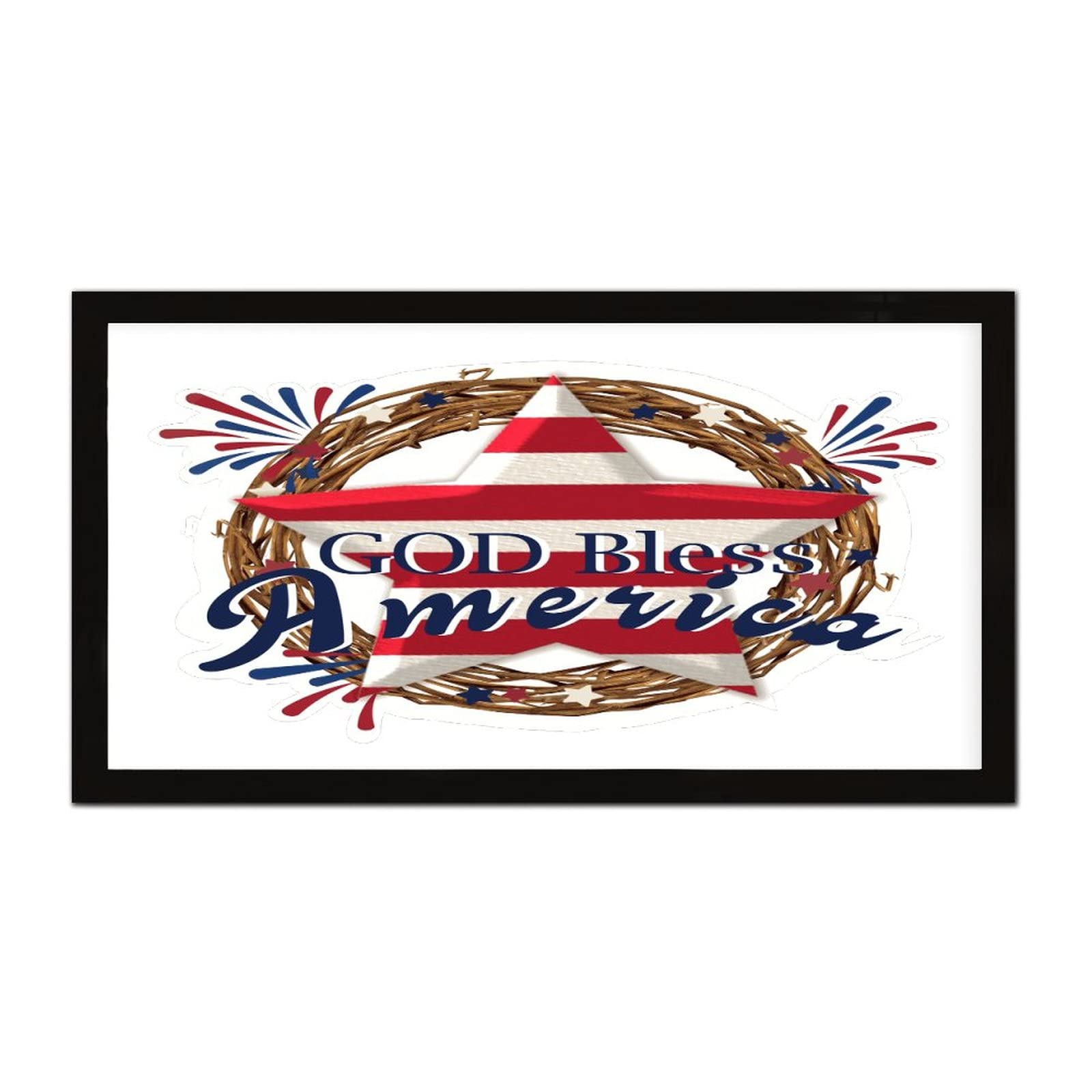 Plaque en bois God Bless America de 30x55 cm pour salon