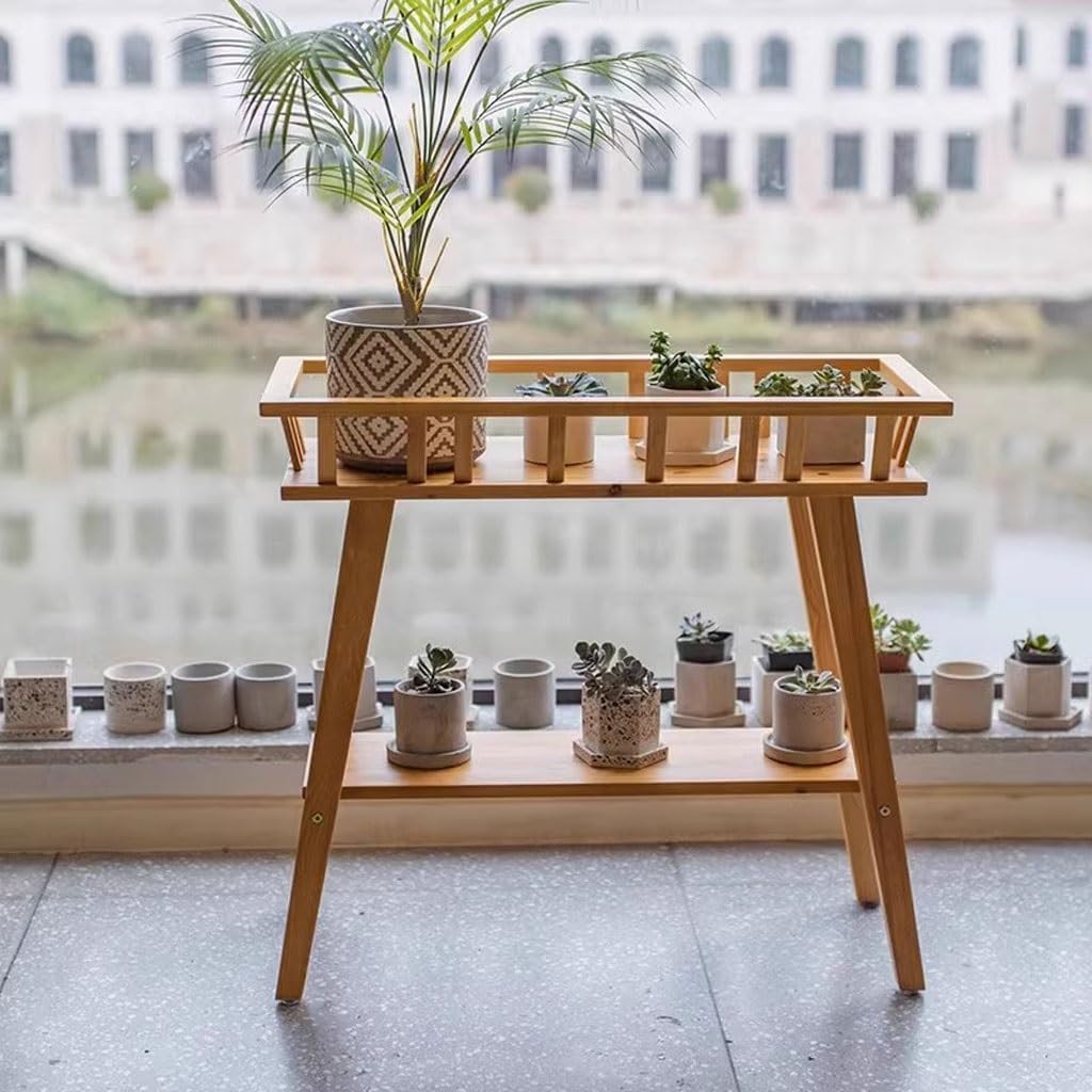 Multi Tiered Plant Stand Indoor Simple Indoor Succulent Flower Pot Rack Balcony Double-Layer Solid Wood Small Potted Plant Storage Rack Flower Rack Corner Outdoor Plant Stand