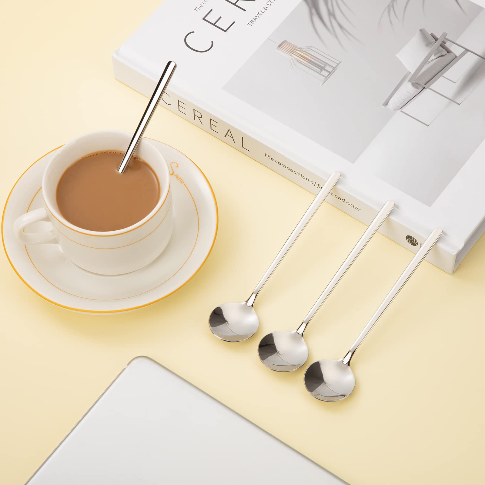 Set 8 Cucchiaini Da Caffè In Acciaio Inox | Senza Nichel | Design Dorato E Lucido | Lavabili In Lavastoviglie - Foto 8