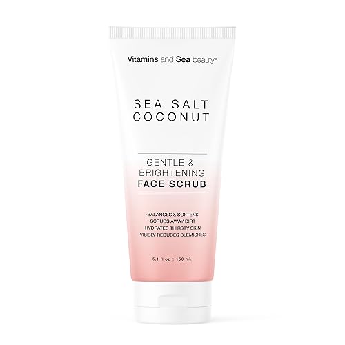 Exfoliante facial suave e iluminador con sal marina y coco – Exfolia, hidrata y reduce imperfecciones – Limpiador facial equilibrante para todo tipo