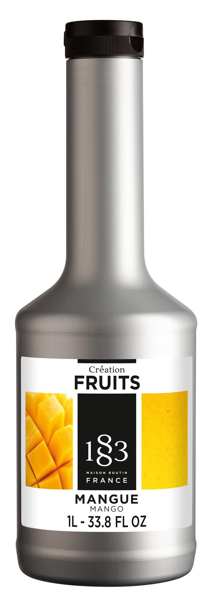 1883 Maison Routin Premium Mango Fruit Purée, Velvety for Cocktails, Daiquiris, Smoothies & Sorbet, Natural Flavour, Allergen-Free, Vegan-Friendly, 1L Bottle
