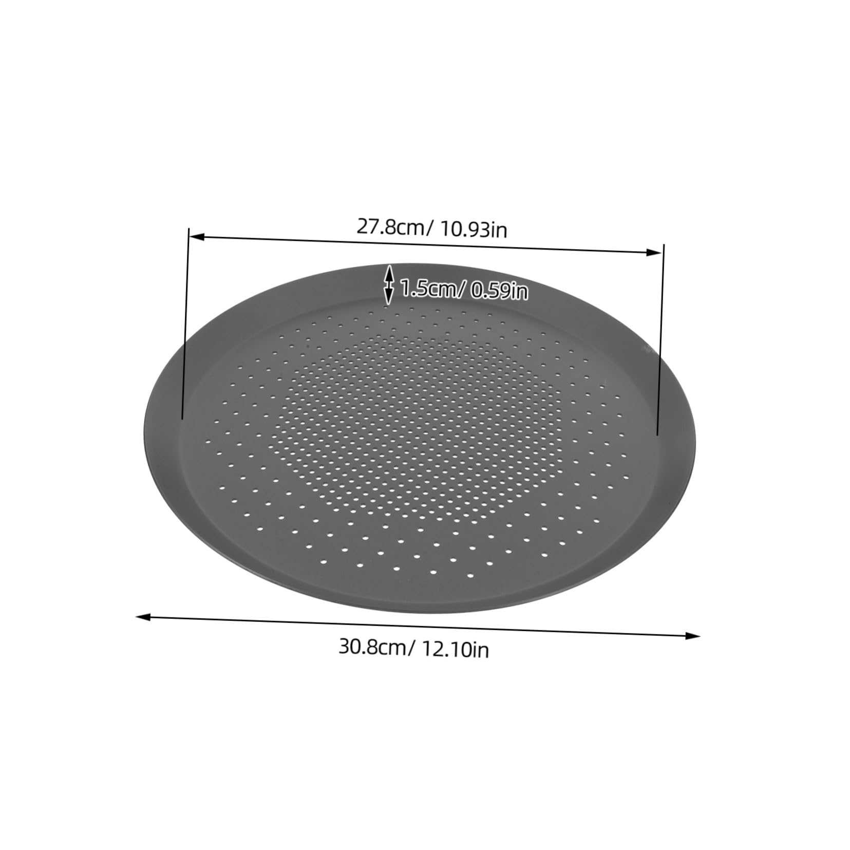 Bandeja para Hornear Pizza Redonda de 11 Pulgadas de Aleación de Aluminio | Antiadherente Agujeros, Circulación Uniforme del Calor, Limpieza Fácil