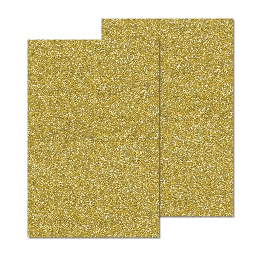 Eszeoee 2 Pack 8'' x 12'' Glitter Gold Acrylic Sheet, 3mm Thick Acrylic Plexiglass Boards for Laser Cutting and DIY Craft Projects