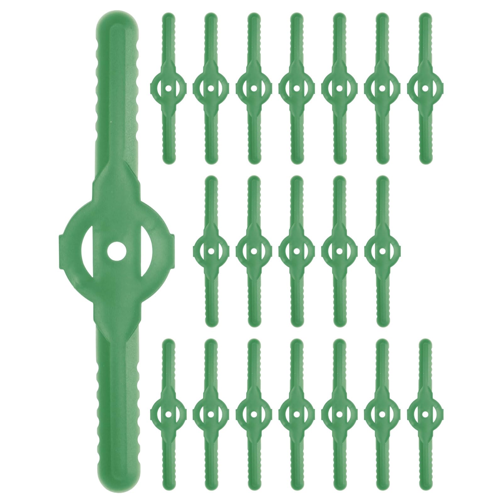 M METERXITY 60-Pack String Trimmer Head Blades Replace, Plastic Cutter Replacement Lawn Mower Weed Blades Accessories for Cordless Grass Trimmer Parts [Green]