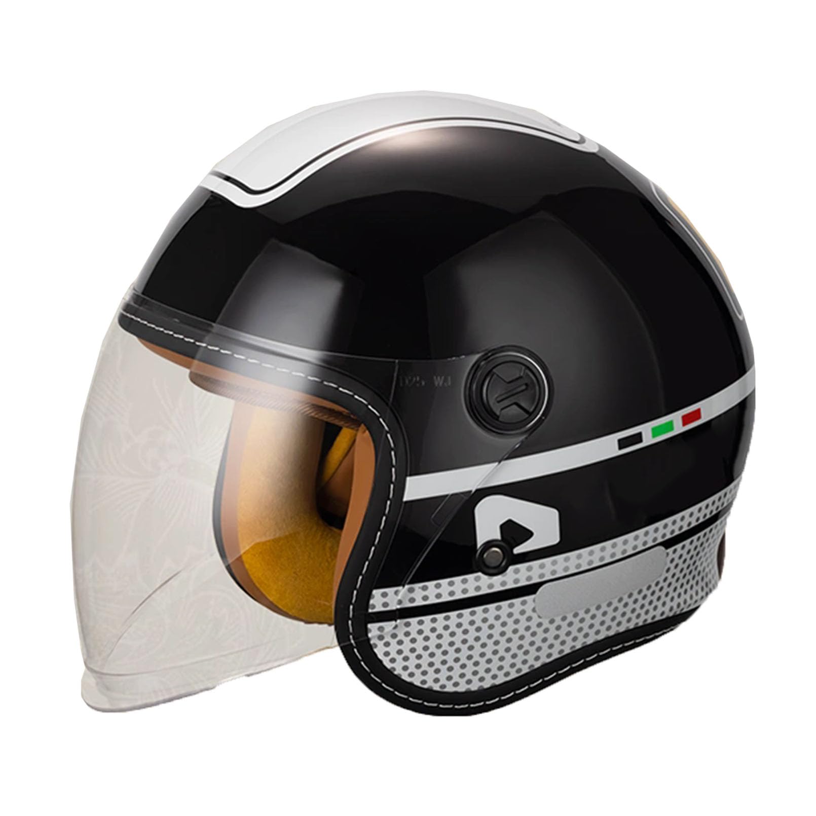 Demi-casque scooter rétro anti-rayures confortable et ventilé pour balade urbaine