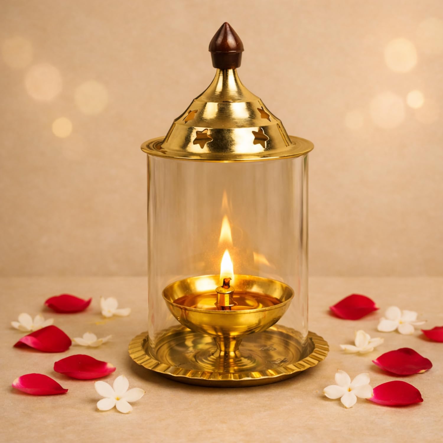 ServDharm Akhand Diya (Medium 6 Inch; 15 cm , Brass)-image-34