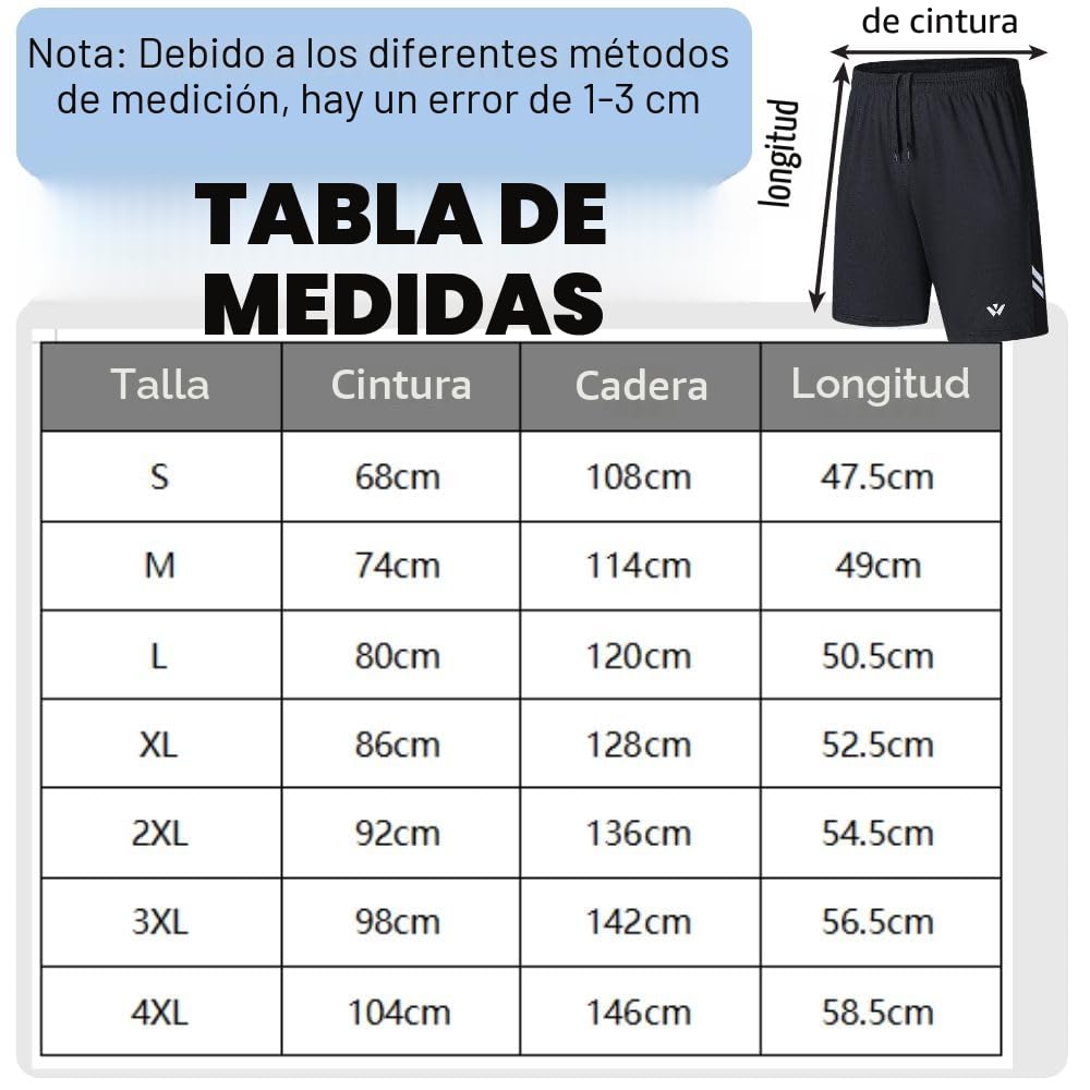 Pantalones cortos deportivos para hombre paquete de 5 con bolsillos cintura elástica secado rápido entrenamiento correr