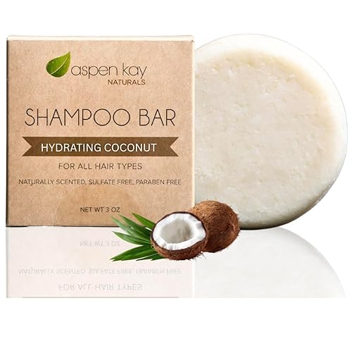 Barra de champú de aceite de coco y argán, hidratante profunda para cabello seco dañado. Champú sólido hidratante y nutritivo para cabello rizado,
