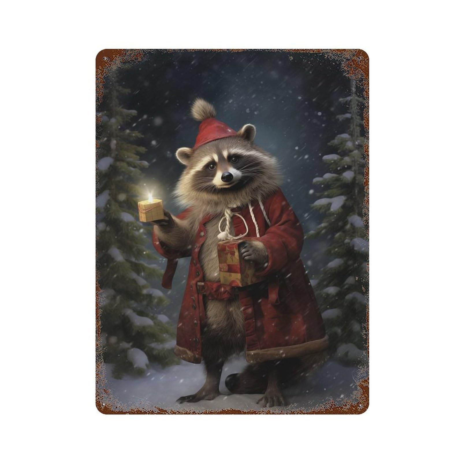 Koala Christmas Gift 15.7"x11.8" Vintage Rust Metal Sign, Shabby Chic Decor for Garage, Bar And Workshop Decor