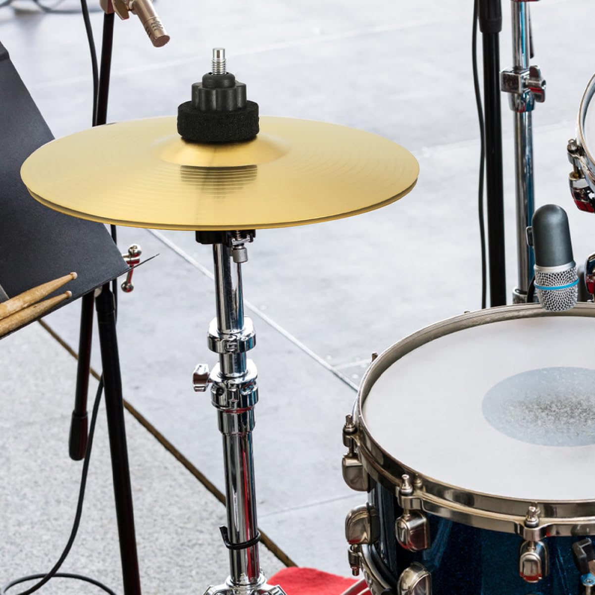 iplusmile Piatti Crash per Batteria Acustica in Ottone Oro, Bordi Lisci e Arrotondati, 2 Pezzi per Jazz Drum Set