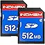 INDMEM 512MB SDカード クラス4 フラッシュメモリーカード 2パック MLC Stanard セキュアデジタルカード カメラカード
