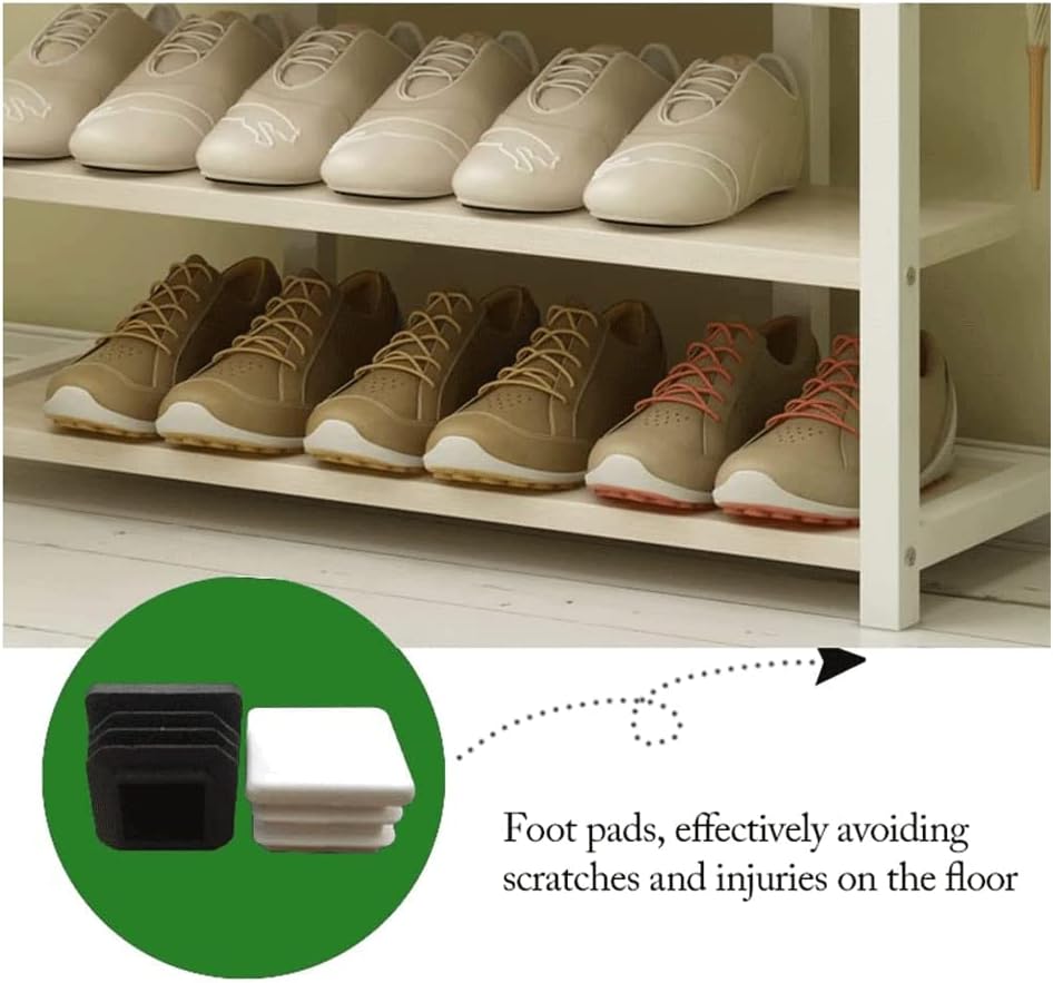 Shoe Rack Metal Frame Shoe Racks 24 Pairs Free Standing Shoe Racks 6-ply with Rails Shoe Shelf Home Hallway Shoe Storage Organizer Stable Durable Star of Light (Black)