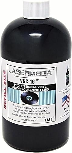 Solución de limpieza de discos de vinilo, fórmula profesional sin residuos, repuesto de 16 onzas para botella de spray VNC-8 fabricada en EE. UU