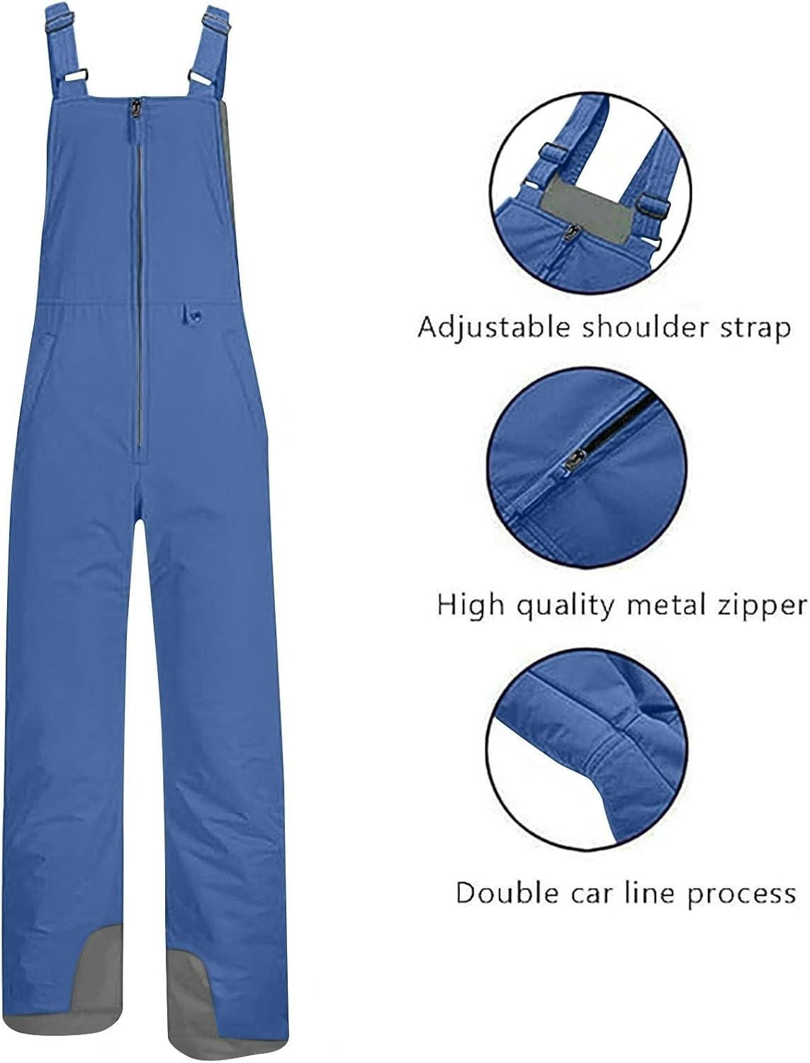 YRAETENM Ski Bibs Women Insulated Water Resistant Overalls Snowboarding Winter Waterproof Pants Adjustable Snow Jumpsuits