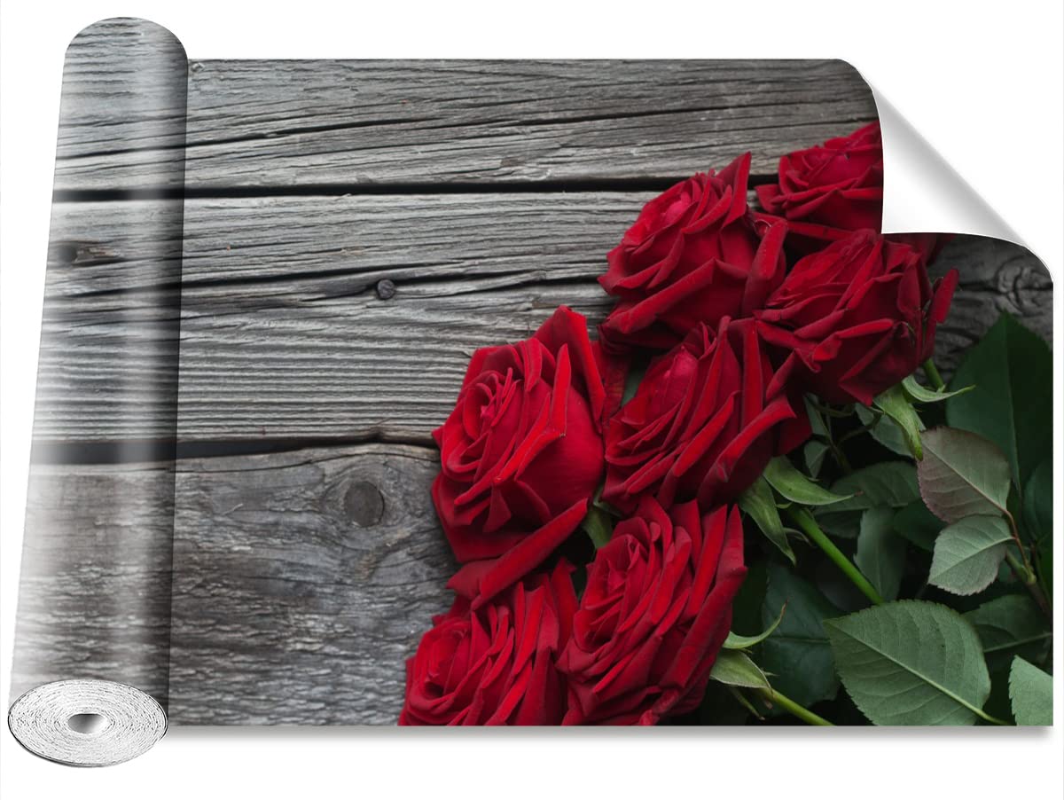 Papier peint roses rouges éclatantes motif camouflage moderne Tulup