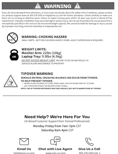 VIVO Fully Adjustable 13 to 32 inch Single Computer Monitor and Laptop Desk Mount Combo, Stand with Grommet Option, Fits up to 17 inch Laptops, White STAND-V002CW - Cosy Home Interiors VIVO Fully Adjustable 13 to 32 inch Single Computer Monitor and Laptop Desk Mount Combo, Stand with Grommet Option, Fits up to 17 inch Laptops, White STAND-V002CW - Image 10