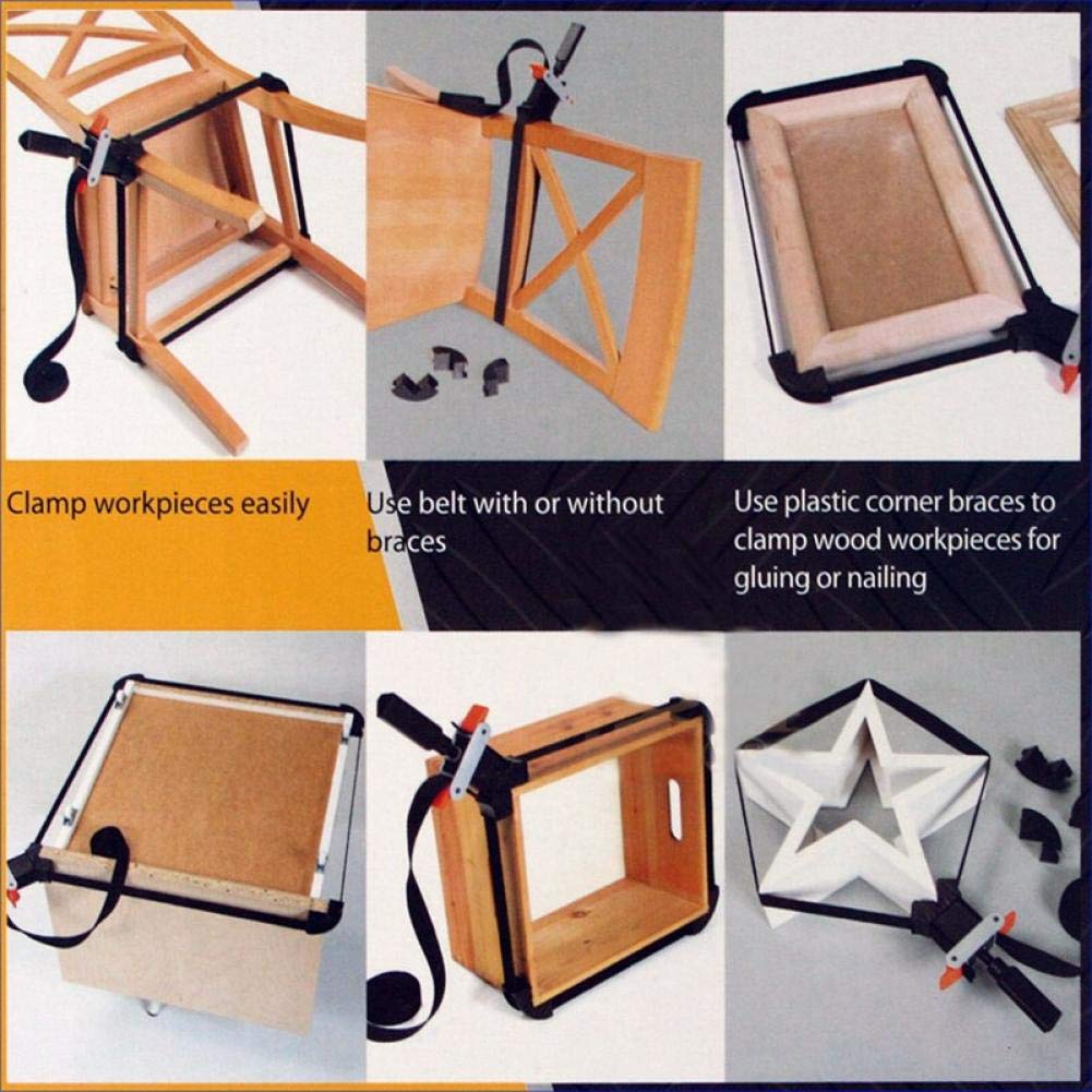 Sangle De Serrage De Bande D'angle Réglable Noir Vise Cadre Photo Porte-outil À Bois