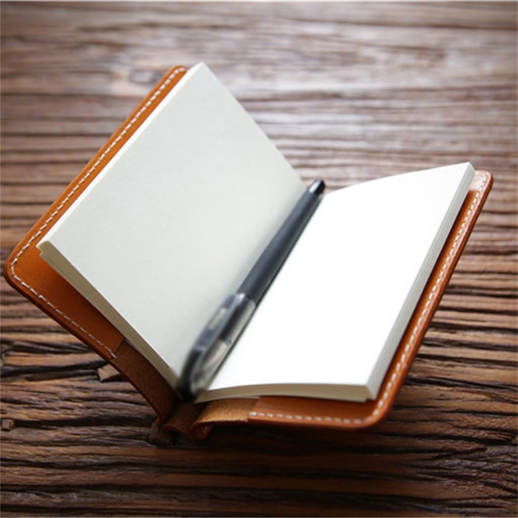 NOLLAM cuaderno Cuaderno de moda Cuaderno vintage Cuaderno de cuero curtido con plantas de vid hecho a mano Cubierta de cuaderno de viaje japonés Primera capa Diario de libro de mano de cuero libreta