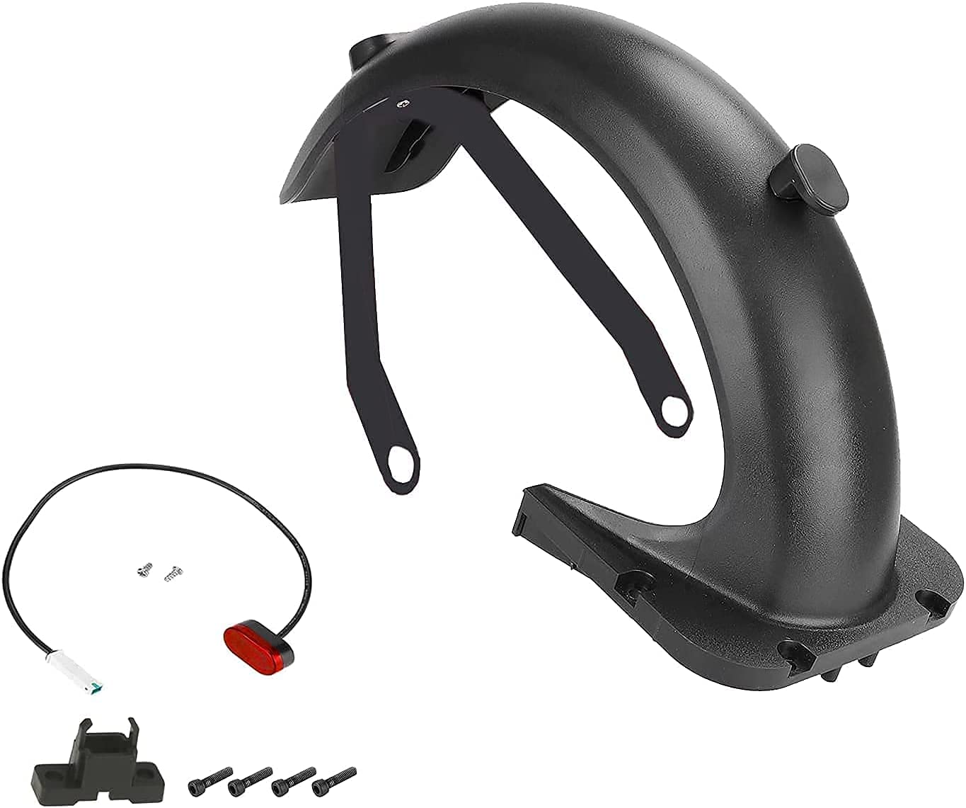 Kit Garde-boue Arrière + Feu LED Pour Segway Ninebot Max G30/G30D - Noir - ABS+PC - Anti-éclaboussures