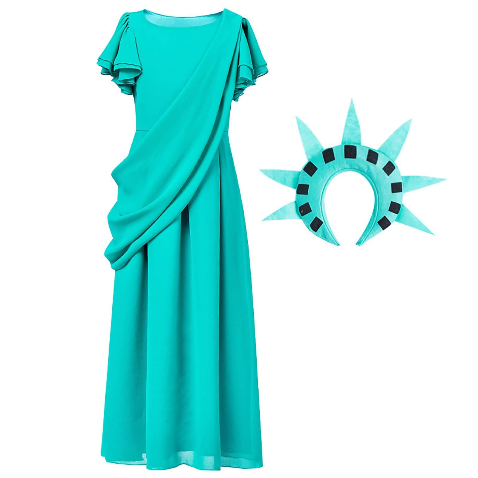 Faschingskostüme Kinder Mädchen Freiheitsstatue Cosplay Kostüm Für Kinder Antikes Griechisches Mädchen Performance Kleid Römische Toga Für Halloween Und Karneval Kinderkostüme