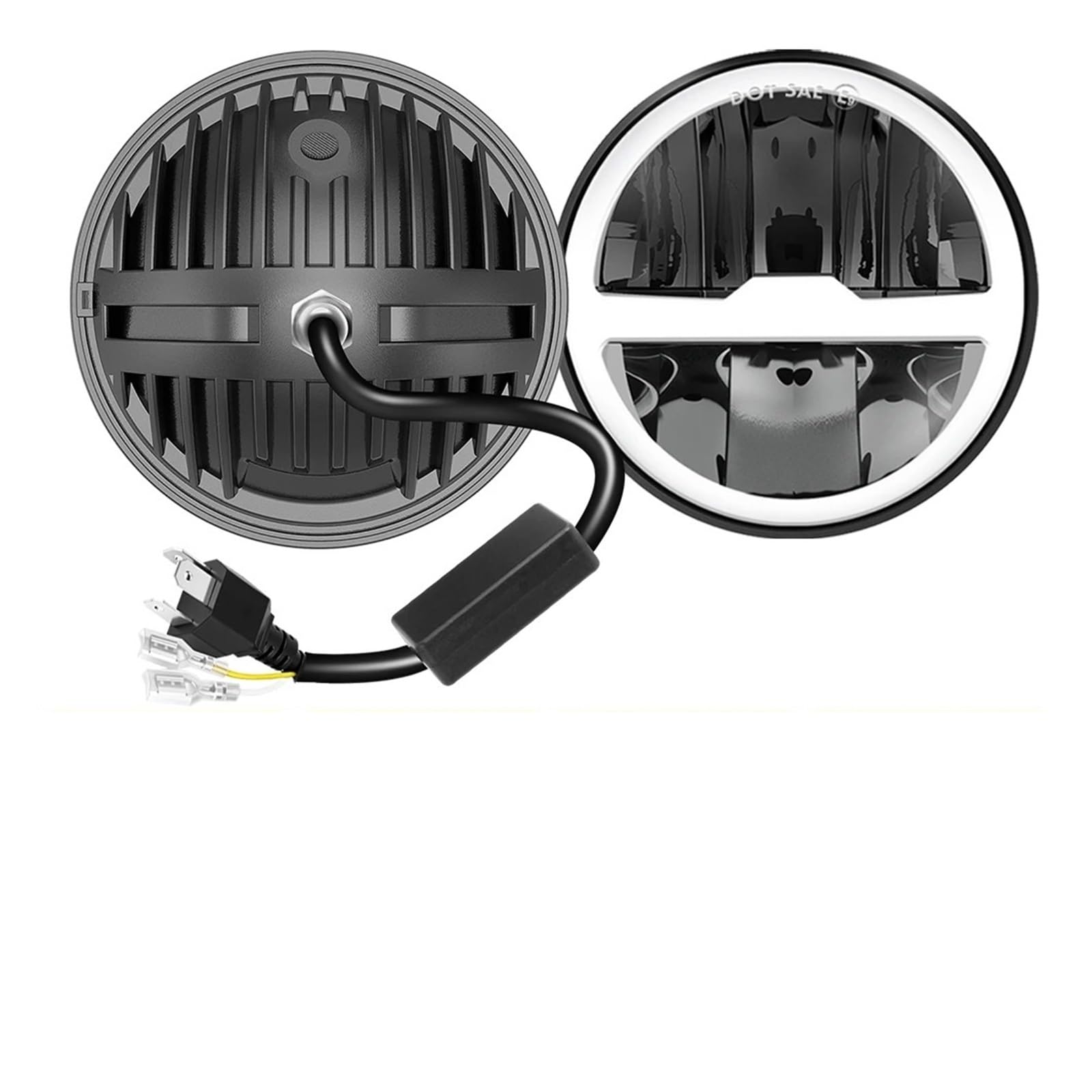 Faro LED Per Moto Da 5,75 Pollici 6000k Bianco DRL High Low Spot Flood Combo Fascio IP68 Super Luminoso Per Auto Fanale Anteriore Moto