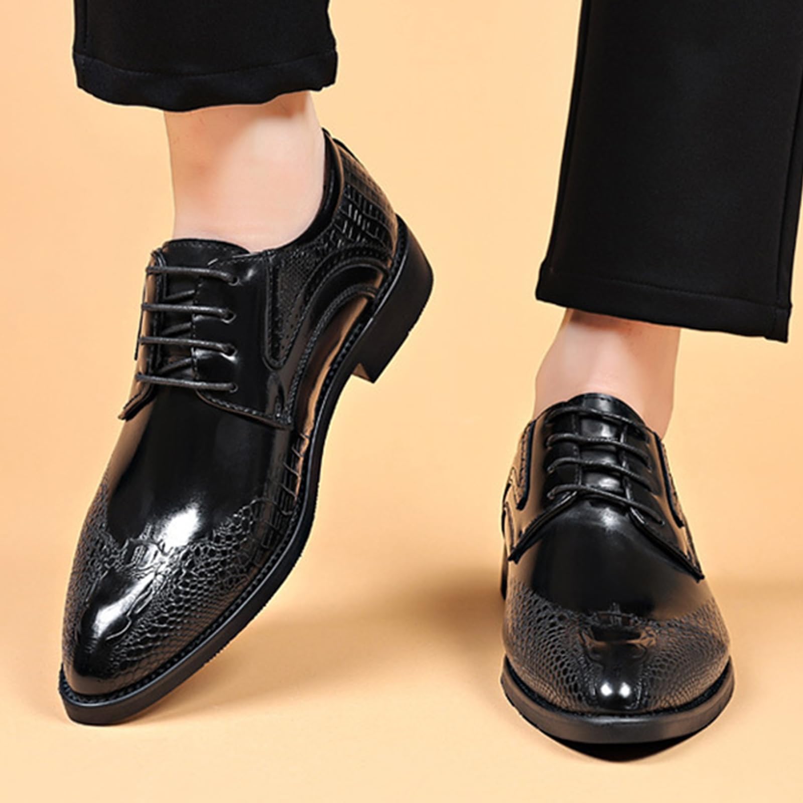 Scarpe Oxford da Uomo Stringate Scarpe Matrimonio in Pelle Antiscivolo