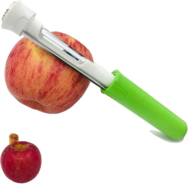 2 in 1 Apple Corer and Peeler, BTFLKNS Newness Multifunction Kitchen Tool, Food Grade Stainless Steel Apple, Pear, Fruit Core Remover and Vegetable Peeler(Green)