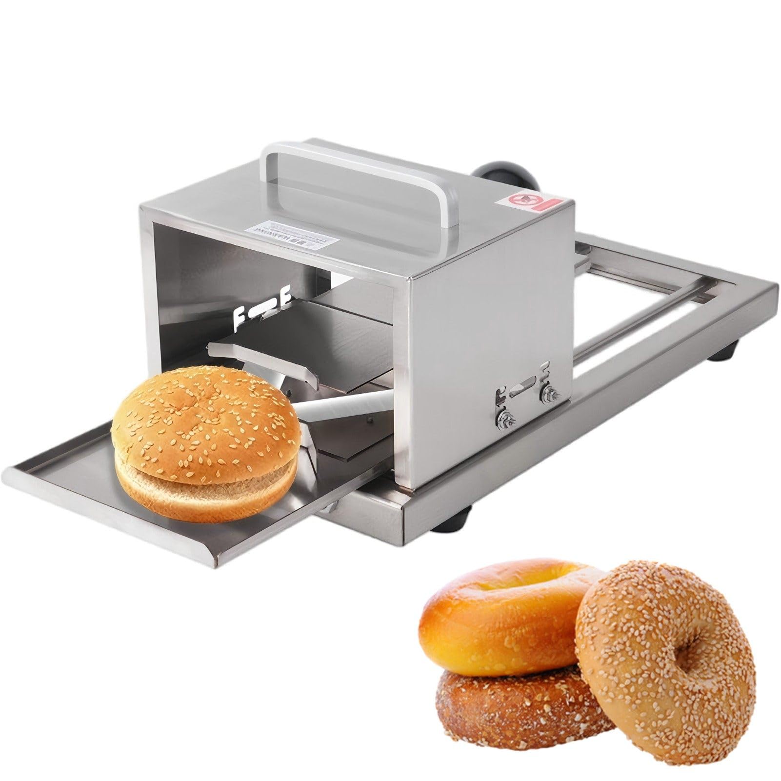 ExoticaBlend Commercial Bread Slicer Machine, Push-Pull Cutter with 4 Adjustable Heights for Even Slices - Ideal for Restaurants, Bakeries, Catering Services