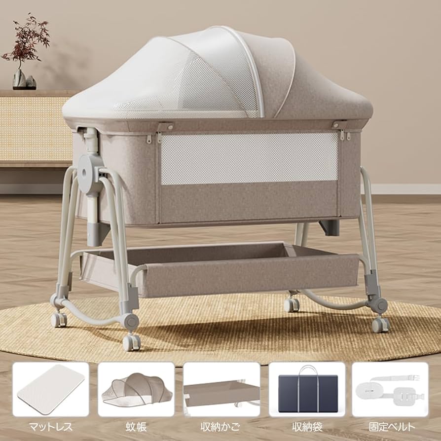 5IN1 ベビーベッド 折りたたみ　高さ5段調節可能　多機能 Amazon.co.jp: 新型 5IN1 ベビーベッド 折畳み可能 高さ6段調節