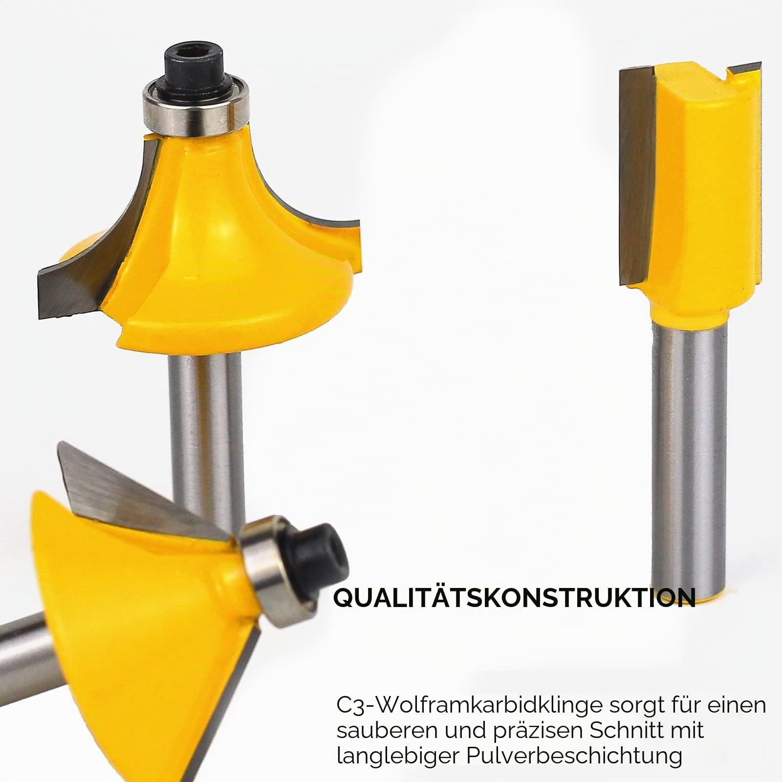 BAIDETS 35tlg. Fräser Set für Holz - Hartmetall Fräsersatz Zubehör Oberfräsen mit 1/4 Schaft (6.35 mm Schaft), für professionelle und Einsteiger-Schreinerarbeiten.