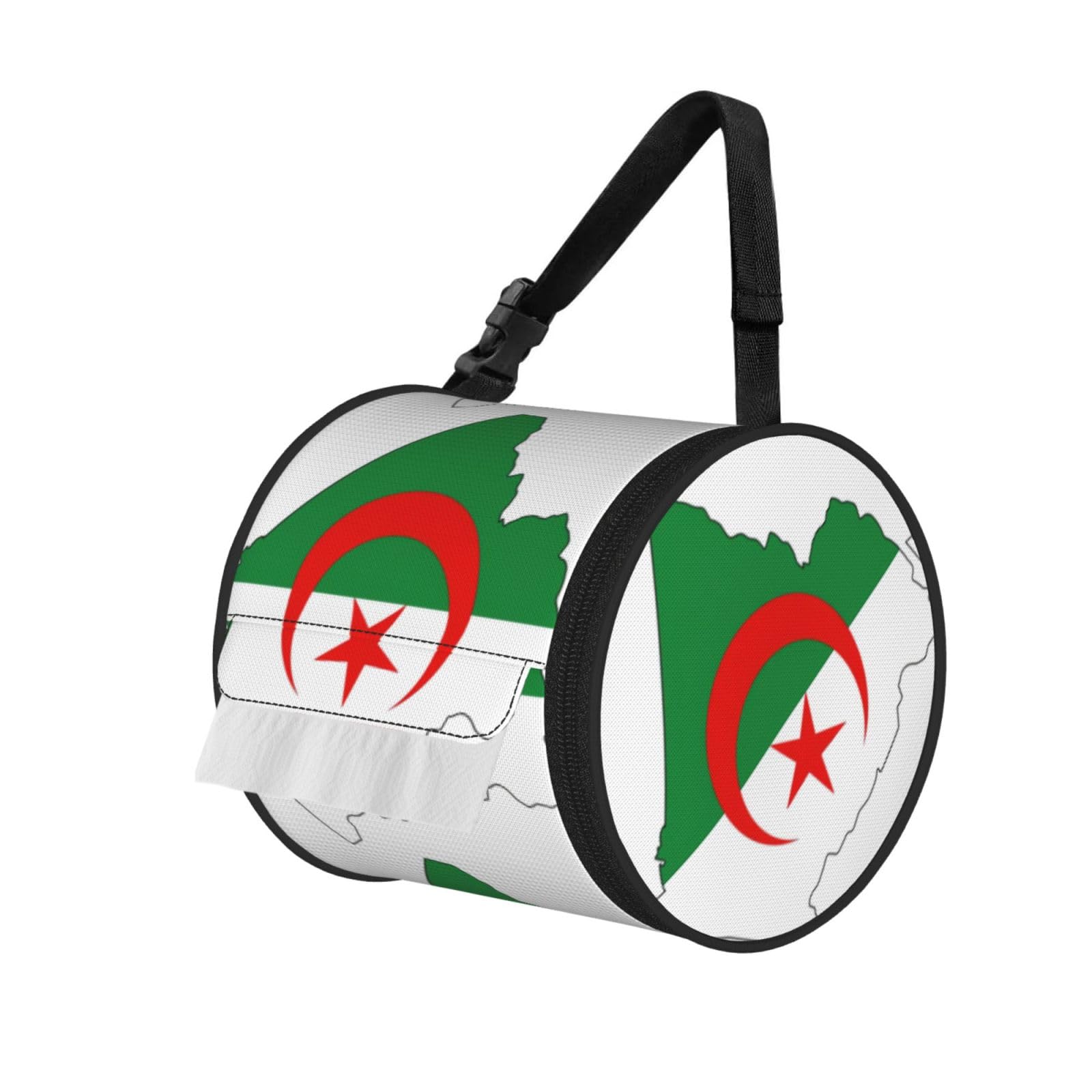 Algeria Flag Map Print Fashion Tissues Organizer Box, Hanging Tissue Holder For Purse Coins For Car Office Daily Outing