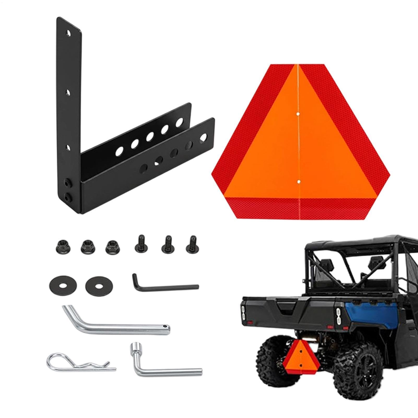 Slow Moving Vehicle Triangle, Car Warning Sign Bracket Kit, Lawn Mower