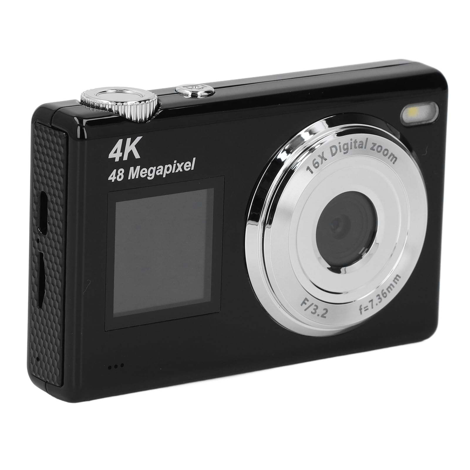 4K Digital Camera for Photography, 16X Digital Zoom Video Camcorder Autofocus with Dual Screen, Portable 48MP Camera Anti Shake with Beauty Filters for Travel (Black)