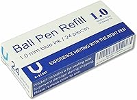 Vista 4 de 24 piezas de recambios para bolígrafo de 1.0 mm de punta con tinta azul