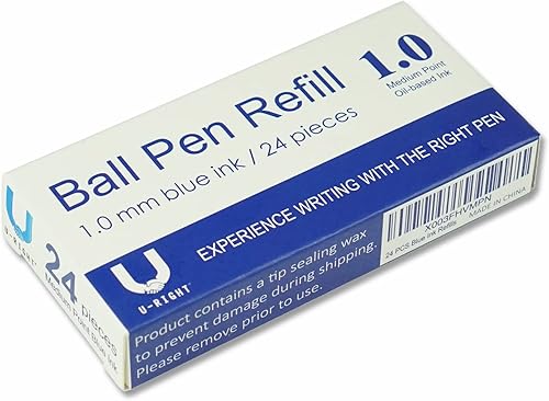 Miniatura 4 de 24 piezas de recambios para bolígrafo de 1.0 mm de punta con tinta azul