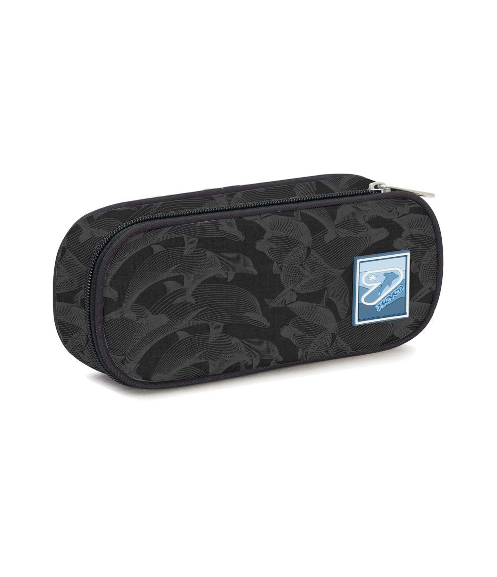 Seven Pencil case - SOCIAL Pen Bag, Box for Stationery, Pen Pouch, Perfect for School Supplies, for Teen, Girls&Boys, Italian Design, gray
