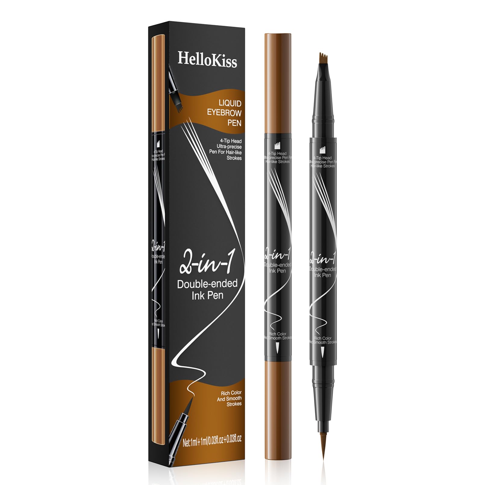 Augenbrauenstift Wasserfest, 2-in-1 Dual-Ended Microblading Augenbrauenstift, Wischfest Eyebrow Pencil Kann Leicht Natürliche Augenbrauenfarbe(2 Stück)