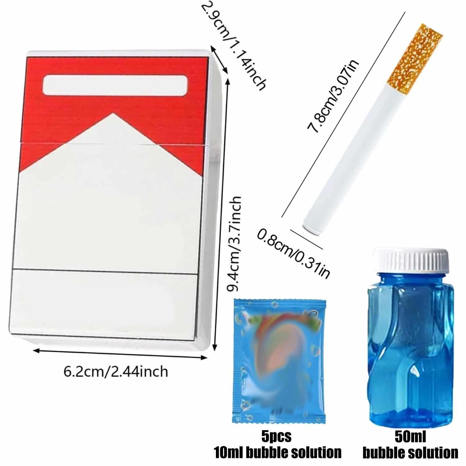 Bubble Machine Fake Stress Relief Toy,Bubble Blowing Cigarette Stress Toy,Bubbles Wands with Liquid,Mini Smoking Sticks with Liquid for Men Women,Birthday Christmas Party Funny Gifts