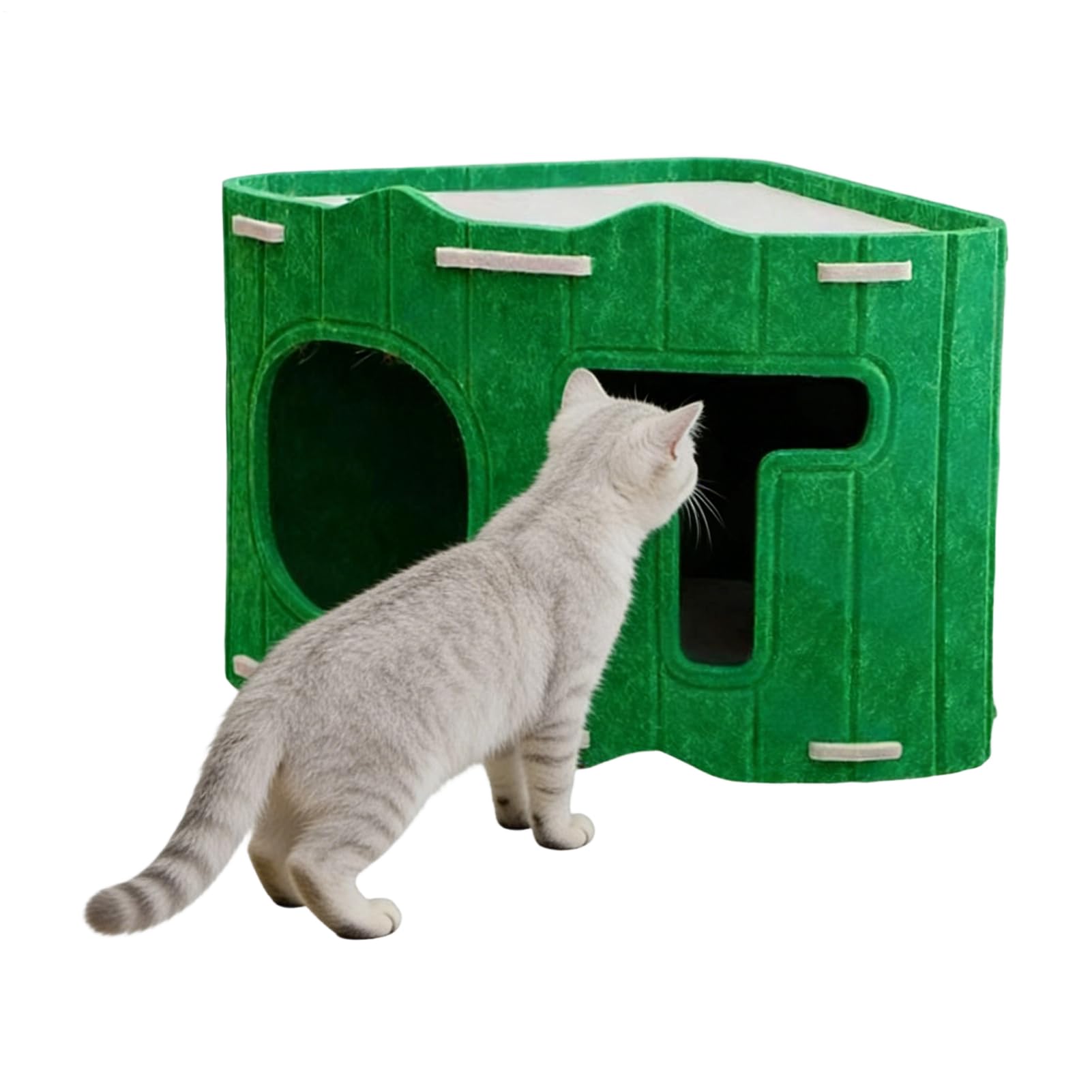 Niche pour chat en feutre design et amovible avec coussin lavable pour salon et chambre