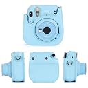 TEKTONIC Sky Blue Instant Camera Case for Fujifilm Instax Mini 11 Mini 12 & Mini 13 | PU Leather Bag with Pocket & Adjustable Shoulder Strap | Stylish Shockproof Protective Cover gallery image