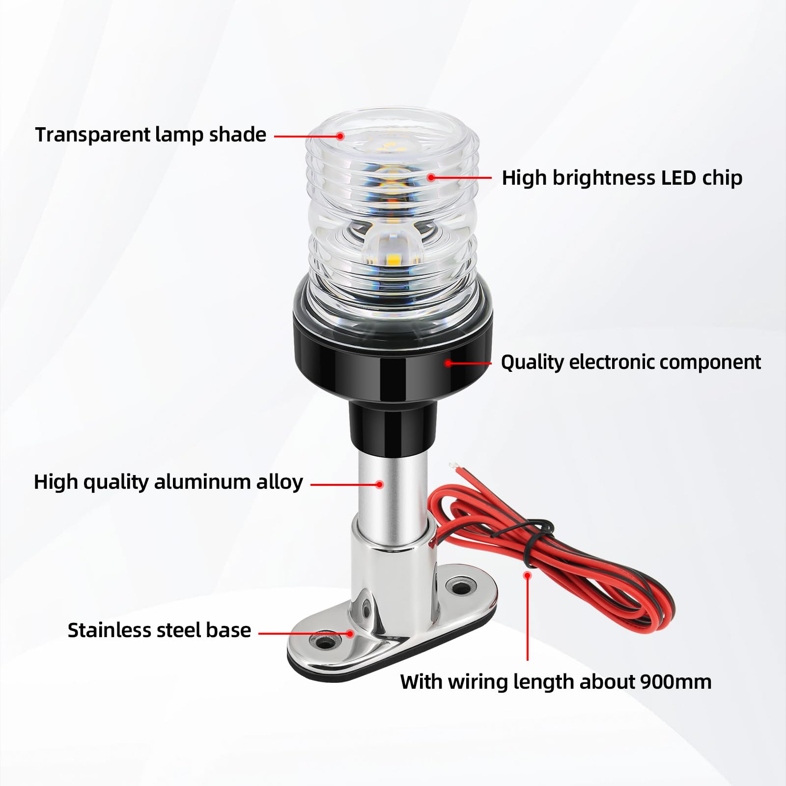 6inch 155mm 12V 24V Segelsignal Licht Boot Navigation Licht Falten 360 Grad LED für Yacht Marine Anker Boot Zubehör