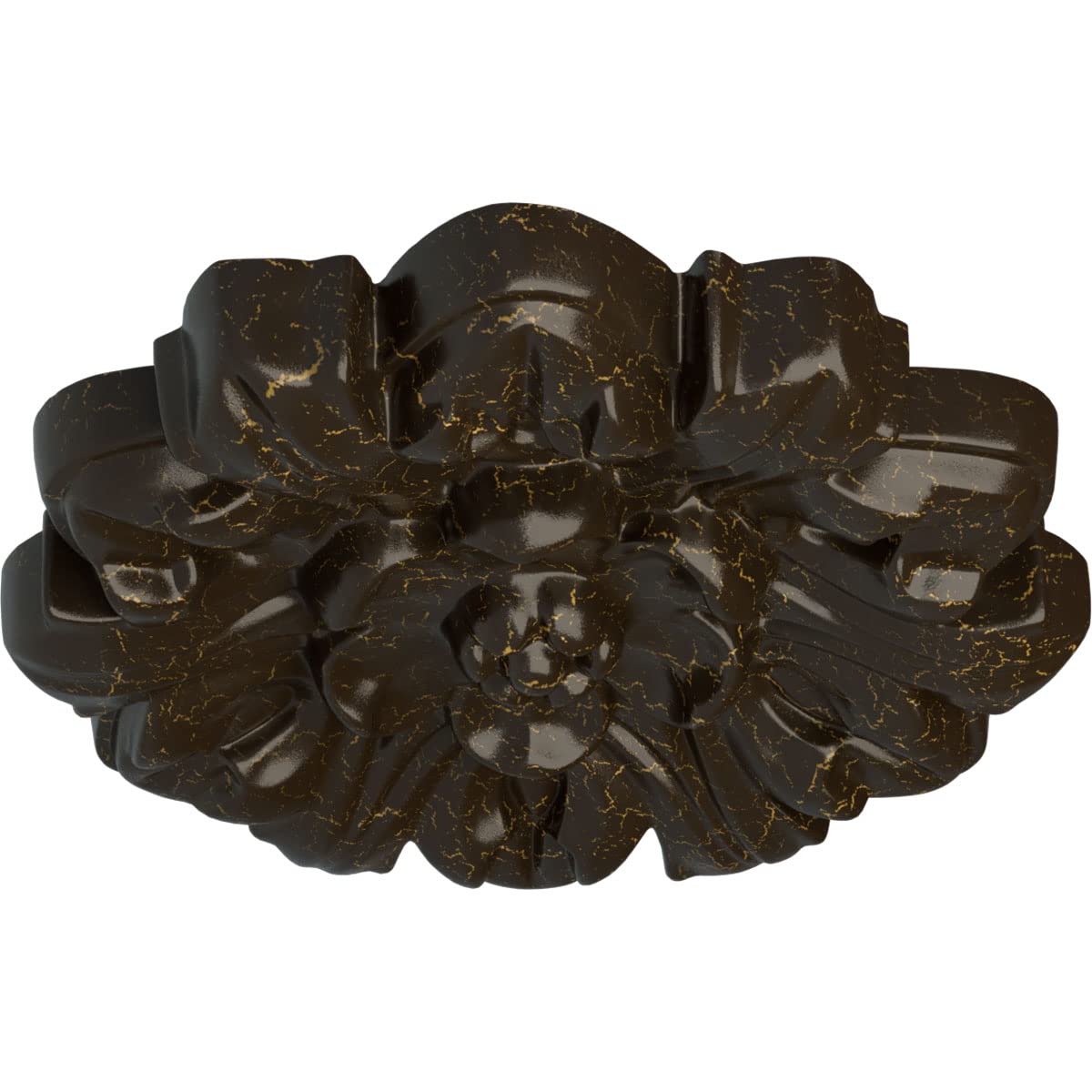 7 5/8"OD x 1"P Emery Leaf Ceiling Medallion, Hand-Painted Stone Hearth Crackle — Amazon image 2