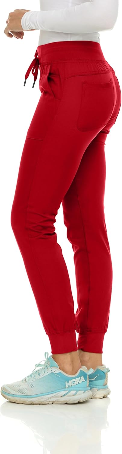 MediChic Women’s Scrub Jogger Pants – 6 Pockets, 4-Way Stretch, Ribbed Waist, Easy-Care Medical Workwear - Image 6