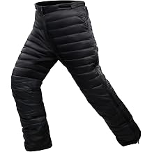 Mens Winter Ultra Warm Utility Down Pants Insulated Outdoor Windproof Compression Snow Pants High Waisted
