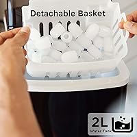 Vista 5 de Silonn - Máquina de hacer hielo para encimera, 9 cubos listos en 6 minutos, 26 libras en 24 horas, autolimpiable, cuchara de hielo y canasta, 2